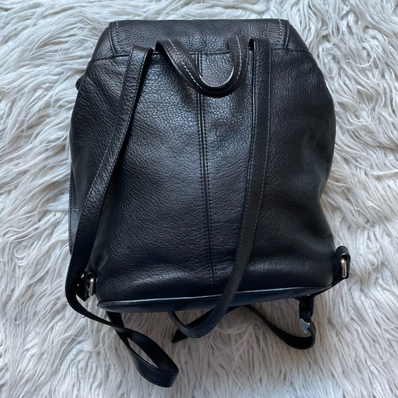 Coach Black Park Pebbled Leather Turn Key Drawstring Backpack Bag F24385 EUC - Picture 3 of 9